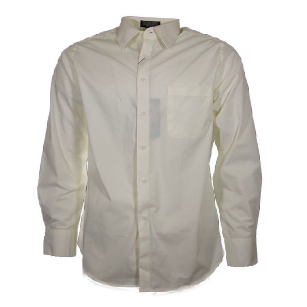 Men's Dress Shirt Long Sleeve Button Up Solid Formal Front Pocket Classic Shirt